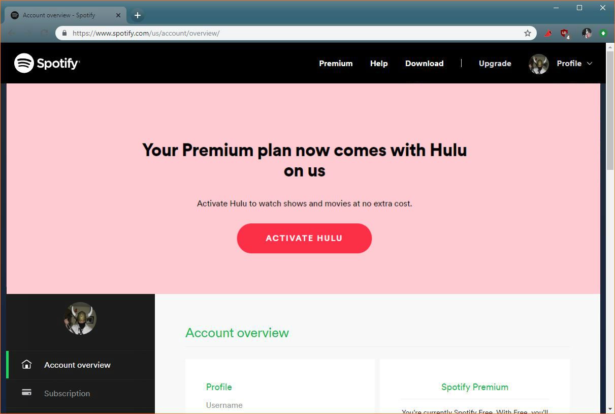 Ad Free Hulu Spotify